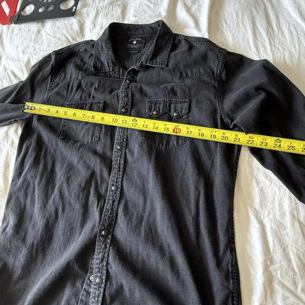 Zara Man Denim Jacket Long Sleeve Button Up Size XL